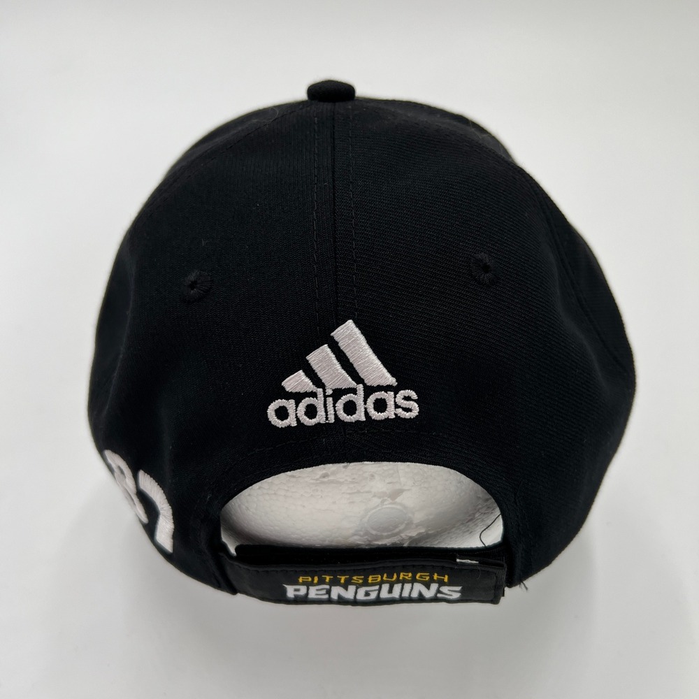Adidas Sidney Crosby Pittsburgh Penguins NHL Hat Black Yellow Adjustable Cap 87 - Picture 3 of 8